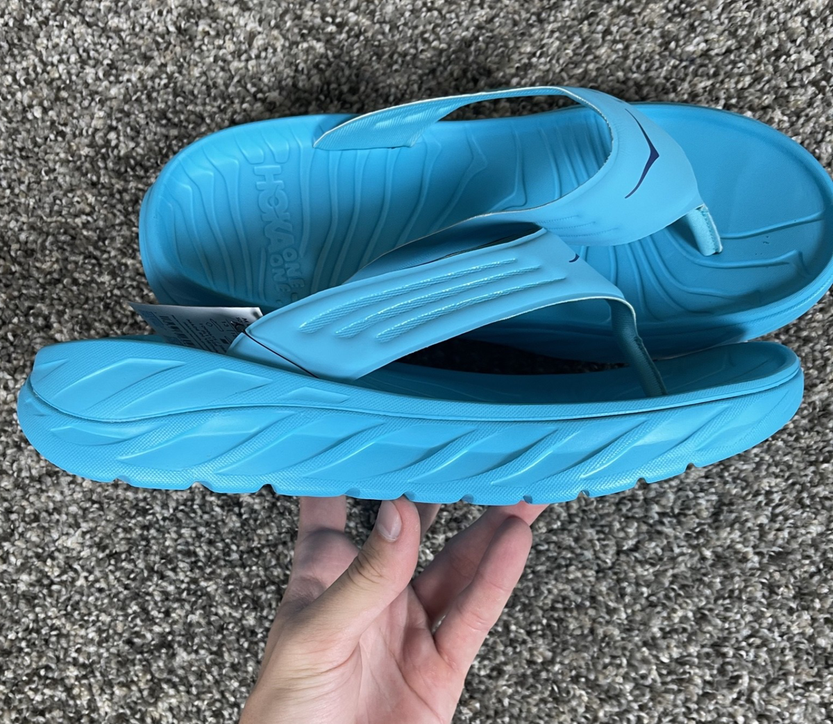 Men's Size 13 Hoka One One Ora Recovery Flip Sandals 1099675 Blue
