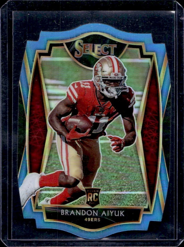 2020 Panini Select Brandon Aiyuk RC Light Blue Prizm Die Cut Premier #166