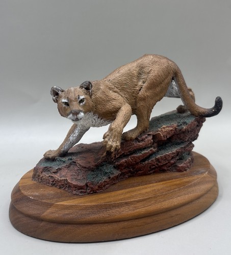 Hamilton Collection Mountain Lion Cougar Limited Ed Mounted On A Wooden Base