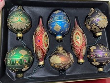 Lot Of 19 Vintage Hand Crafted Velvet  Glass Christmas Ornament Embellished.