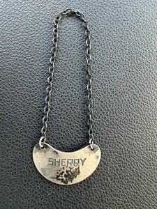 Sterling Silver Sherry Decanter Label Tag Vintage