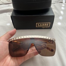 SABRE KOZ01 Mens Shield Sunglasses Gold Metal...