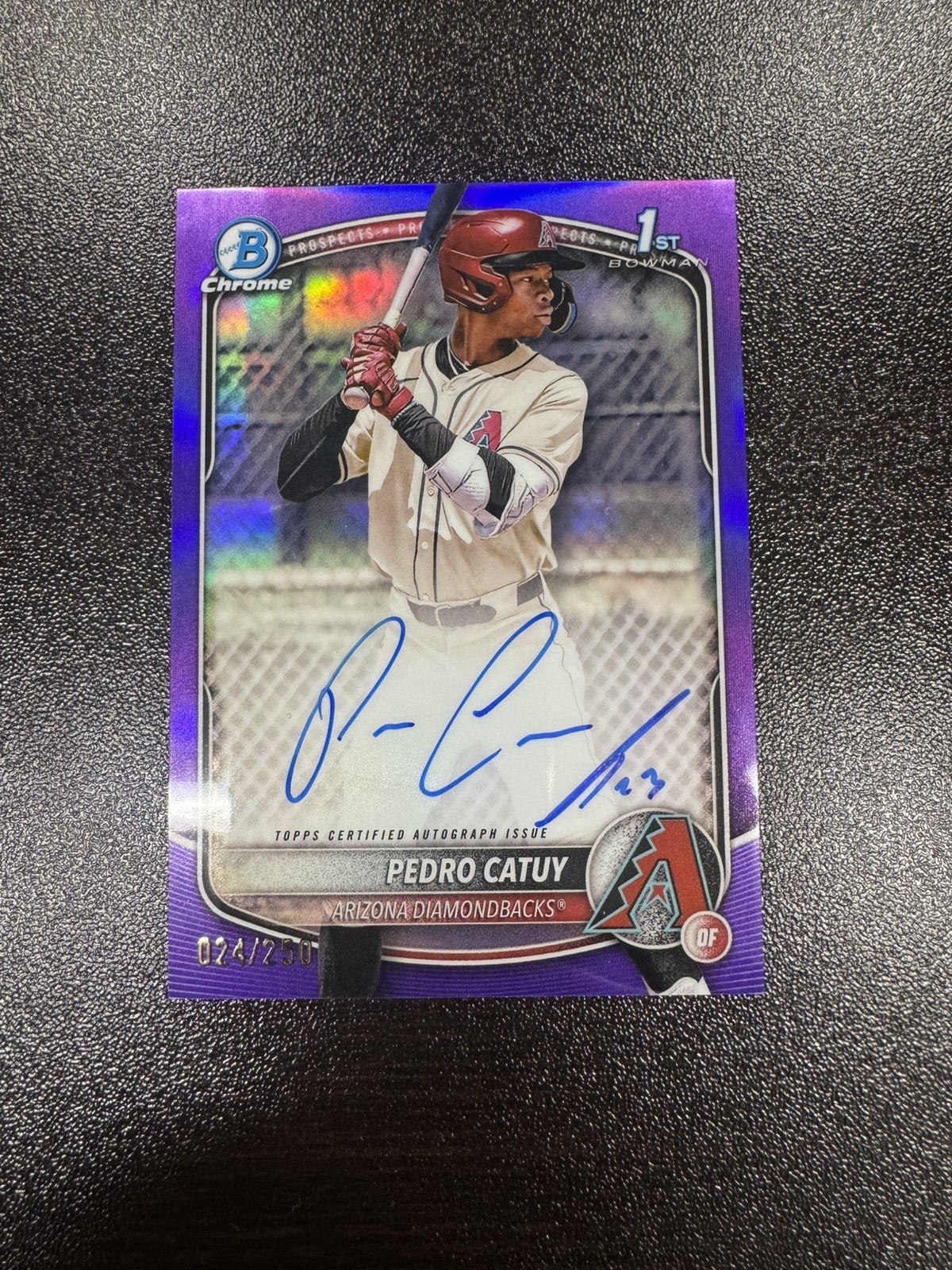 2025 Bowman Chrome Pedro Catuy Auto Purple Refractor 1st Prospect #/250