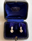 Antique Imperial rare Faberge KF 14k Solid Gold 56 Diamonds Ladies Earrings Box