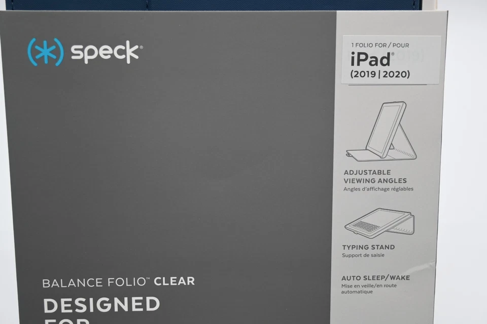 Speck Balance Folio 10.2" Apple iPad (7th Generation) Case | Color:Clear & Blue - Image 2 of 4