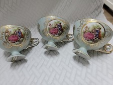 Vintage Porcelain Japanese Mini Tea Set 3 Cups