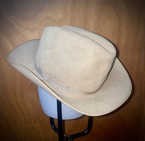 Vintage 1950s 3X beaver Stetson The Open Road cowboy Western Hat Silverbelly 7