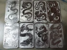Set of all 8 Dragon Bars (2018 -2025) 8 oz silver total bars