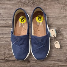 Toms Tiny Alpargata Navy Blue Toddler Slip-on Shoes US Size 9 T