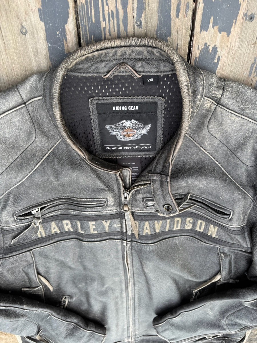 Harley-Davidson Riding Gear Mens Distressed Leather Motorcycle
