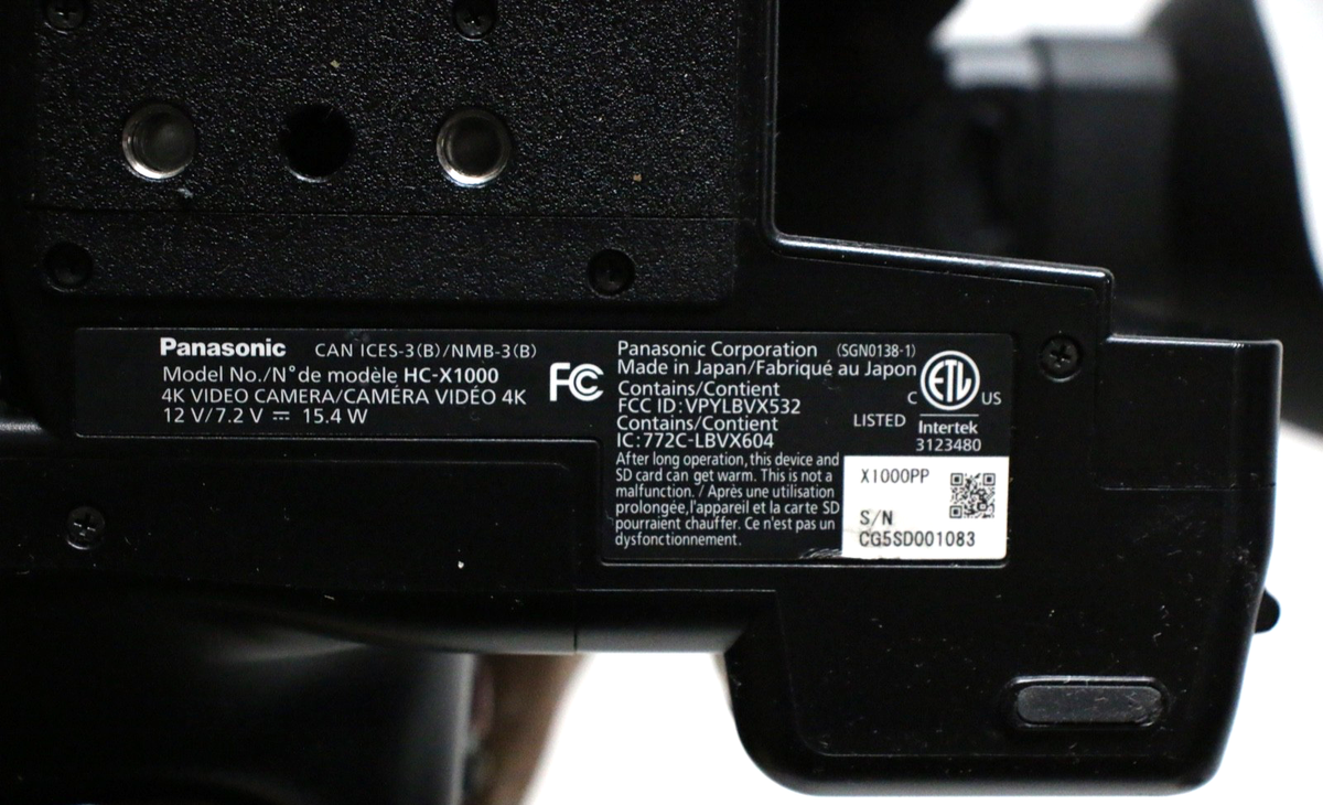 Panasonic HC-X1000 4K Ultra HD Camcorder With Panasonic Battery Panasonic HC-X1000 4K Ultra HD Camcorder With Panasonic Battery