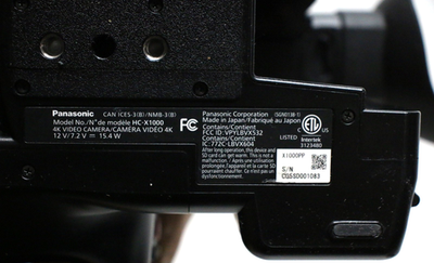 Panasonic HC-X1000 4K Ultra HD Camcorder With Panasonic Battery