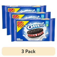  3 pack OREO Mega Stuf Cookies, 17.6oz Family Size Chocolate Sandwich Treats
