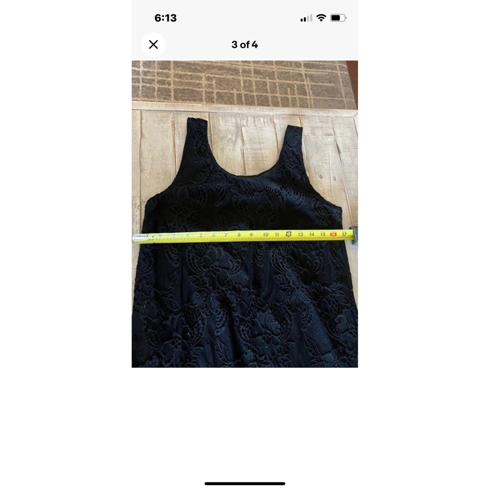 ANGIE Black Lace Sleeveless Sheath Dress Women Size L