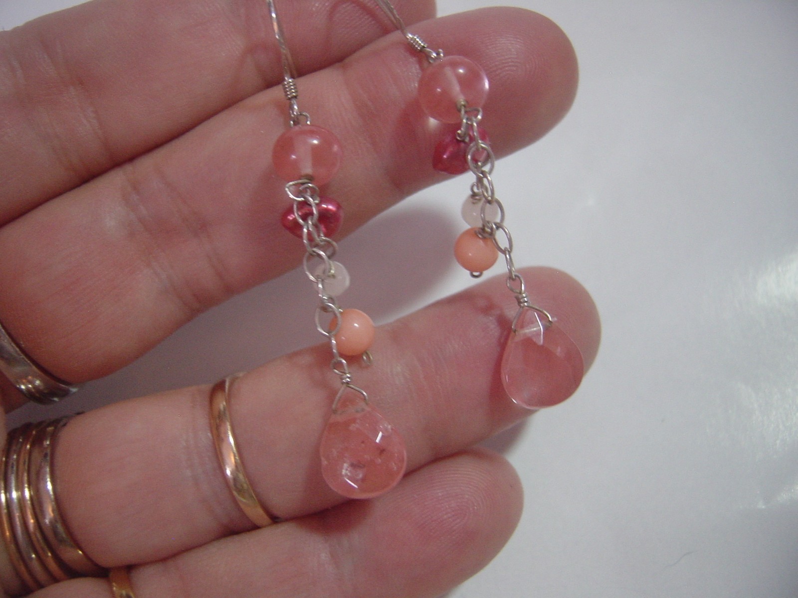 Solid Silver Earrings-beautiful unusual genuine s… - image 4