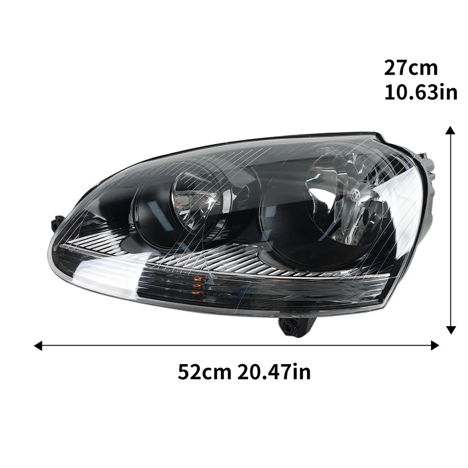 1K6941030T Scheinwerfer Schwarz Vorne links für VW Golf 5 LWR 2003-2009 Halogen - Bild 2 von 4