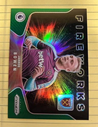 2021-22 Panini Premier Fireworks Insert #10 Jarrod Bowen 5/5 Green Prizm