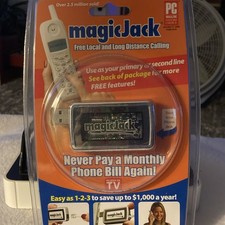 magicJack USB VoIP Home Phone Adapter, 1 Line, Black - Local Long Distance