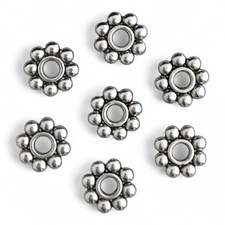 50 pcs 9x2mm Silver Daisy Spacer Beads Bead Findings DIY Jewelry Making Spacers