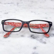 Ray-Ban RB5206 2479 Polished Black On Red Logo Eyeglasses Frames Only 52-18-140