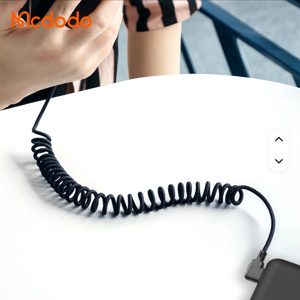 Mcdodo 90 Right Angle Data Coiled 3A Fast Charging Cable for iPhone 14 13 12 11 - Image 4 of 4
