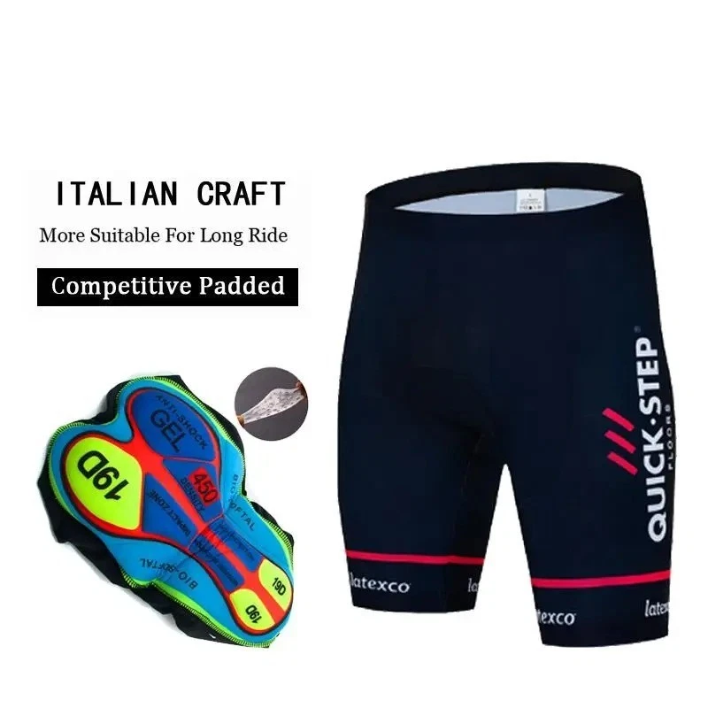 Quick Step Cycling Bib Shorts Mens 19D Padded Road Bike Riding Tights Bicycle