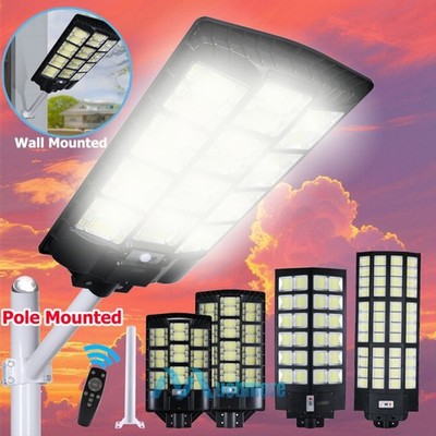 11000W 8700W LARGE Solar Street Lights Dusk to Dawn LED Parking Lot Lights+Pole