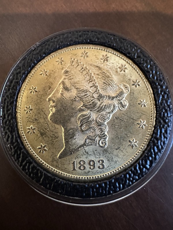 1893 Gold Liberty Head $20 Coin
