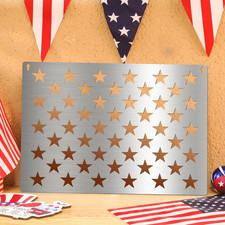 Stainless Steel 50 Star American Flag Stencil 14.76 X 10.43 Inches Laser Cut