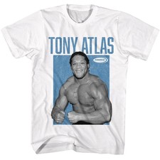 POWERTOWN TONY ATLAS T-Shirt WRESTLING CHAMPION New Official White Cotton