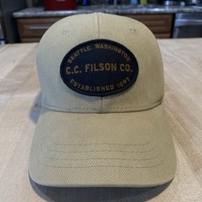 Filson Logger Cap - Excellent - Made In USA with Leather Strap & USA Flag Tag