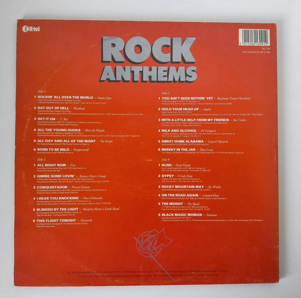 Various  -  Rock Anthems:  Vinyl LP,  double album,  Gatefold sleeve,  1985 - Image 2 of 4