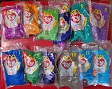 TY TEENIE BEANIE BABIES, MCDONALDS Happy Meal 1998 FULL SET OF 12 SEALED W/bag