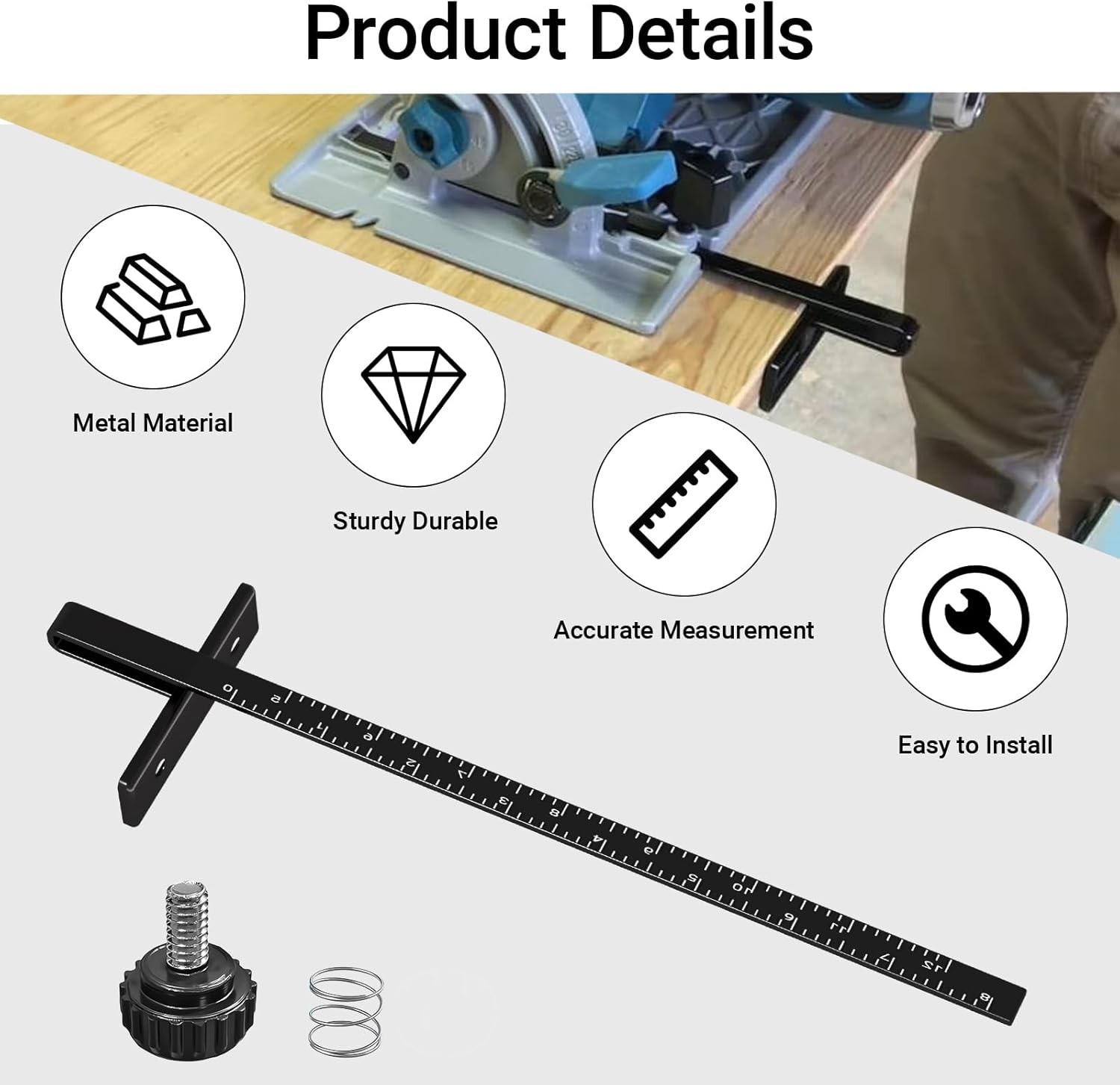 164095-8 Circular Saw Guide Rip Fence Replacement Kit for Multi Purpose Circular
