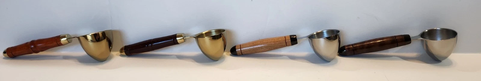 Stainless Steel Scoop w/Hand-turned Wood Handle for Ground Coffee Espresso - 2T
