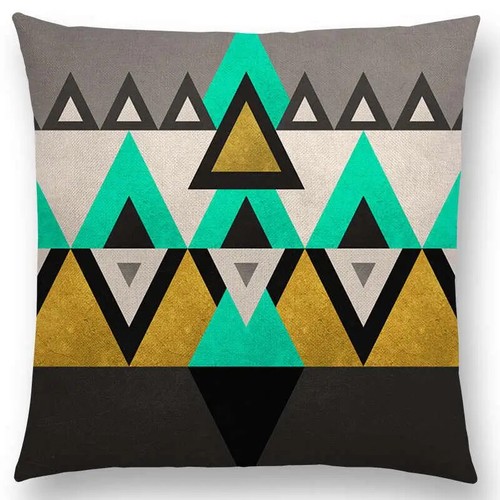 Sun Moon Dreamy Peaks Colorful Triangle Mountains Surrealism Cushion Cover - Picture 45 of 49