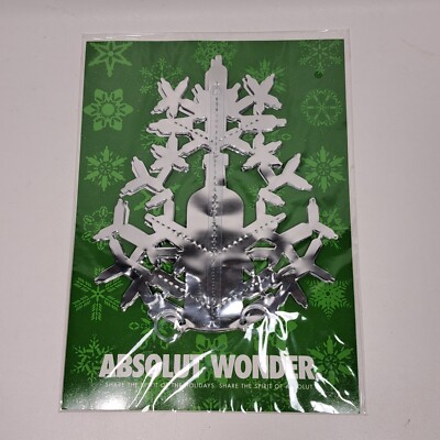 New Sealed Absolut Vodka Wonder Christmas Snowflake Decoration 