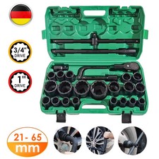 26tlg 3/4"&1" Vielzahn LKW Steckschl&uuml;sseleinsatz Nuss 12-kant Steckn&uuml;sse 21-65mm