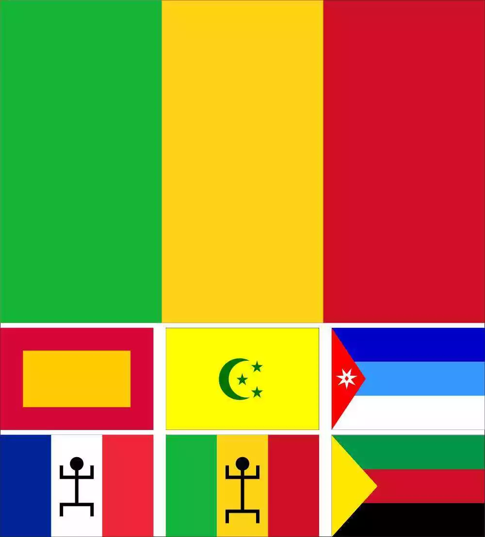 Mali Flag Massina Wassoulou Empire French Sudan MNLA Azawad Union African  States