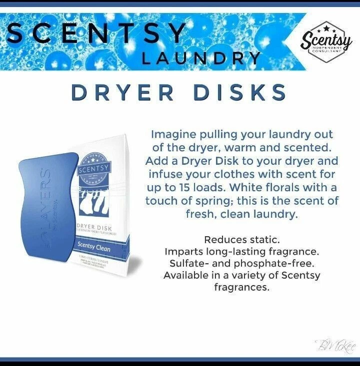 Scentsy Dryer Disks Several Scents to Choose From