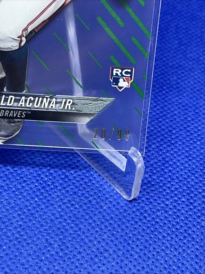 2018 Topps High Tek Ronald Acuna Jr. Rookie Card SP RC /99 Green High Grade 🔝 - Image 4 of 4