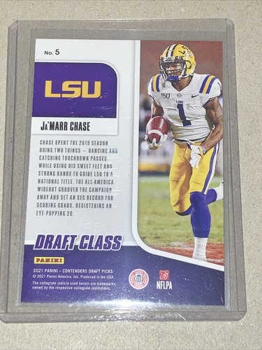 Jamarr Chase ROOKIE 2021 Contenders Draft Picks Draft Class Purple Parallel RC - Bild 2 von 2