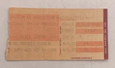 Vintage Alice Cooper Ticket Stub November 19 1986 Centrum Worcester MA