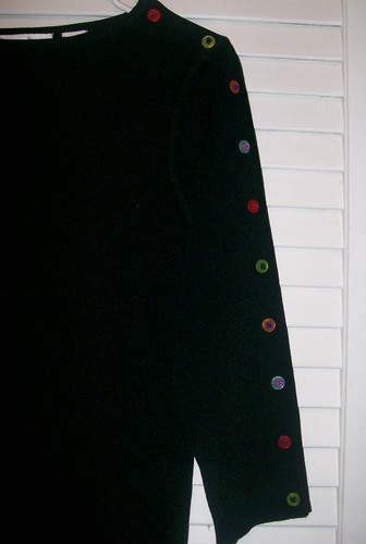 MARISA CHRISTINA  BLACK W/ SLEEVE  BUTTON ACCENTS  L  NWT - Bild 2 von 2