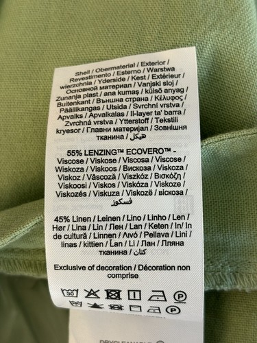 Vero Moda Size S Green Linen Blend My Milo High Rise Wide Leg Cruise Pants - New - Picture 8 of 8