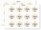 Pack of 24 paper labels, Congratulations Class of 2024, Graduation stickers