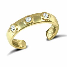 9 ct Gold Toe Ring CZ