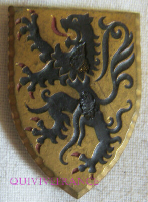 IN21394 - Insignia 1St Infantry Division, Painted Lion, Guilloché Back, 2 Rings