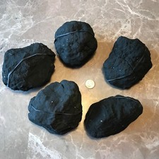 (5) EXTRA EXTRA LARGE BLACK GEODE Crystal with PURPLE/GREEN Center ~ (7 Pounds)