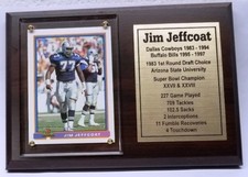 Dallas Cowboys Jim Jeffcoat Football Card Plaque